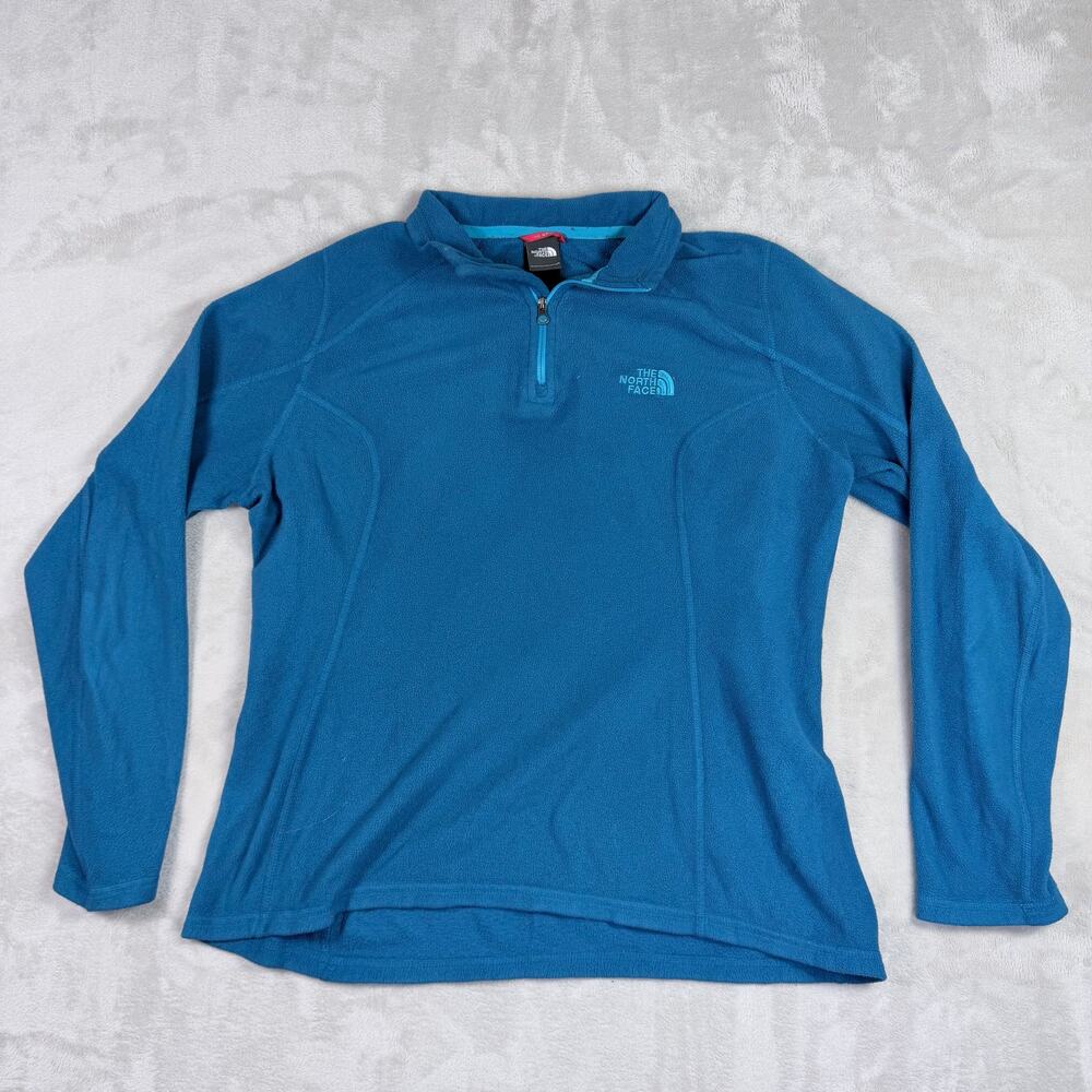 The North Face TKA 100 Glacier 1/4 Zip Fleece Pullover Blue Womens Size M